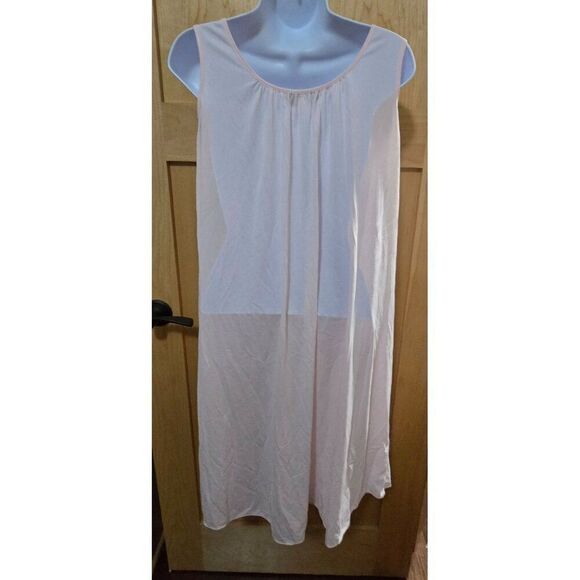 Vintage Pink Nightgown & Robe Set Embroidery Floral Details Lightweight Sleepwea - Picture 4 of 11